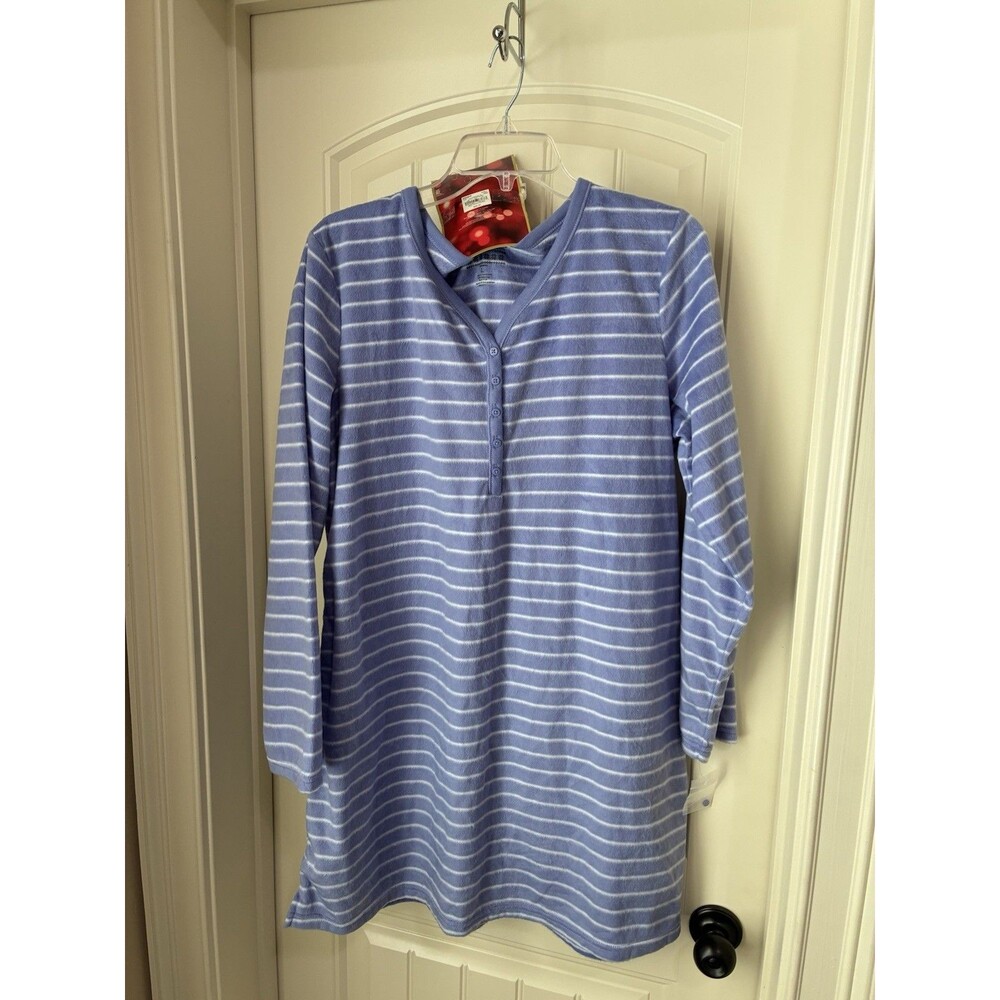 NEW Croft & Barrow nightgown sleep shirt womens sz MEDIUM henley PURPLE